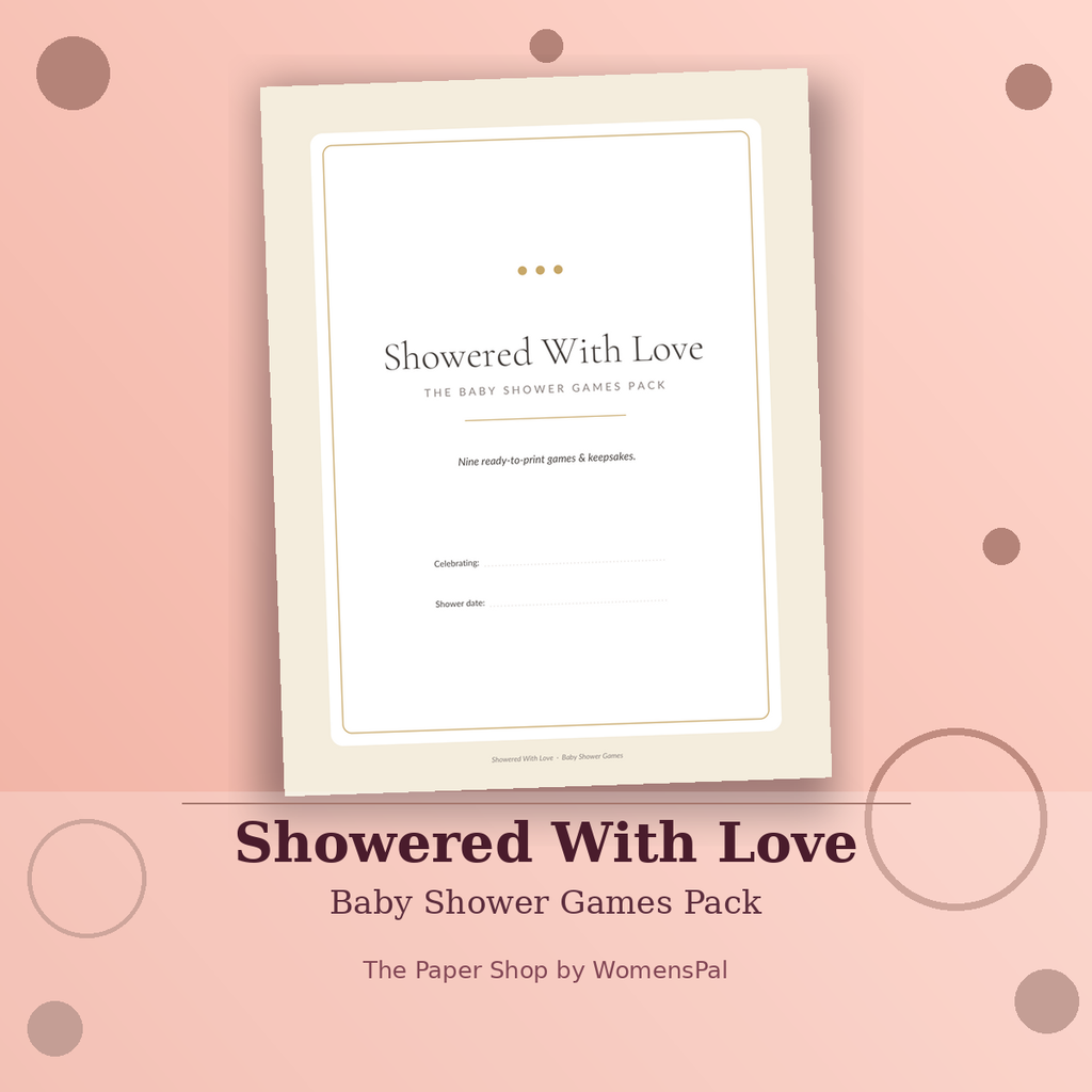 Showered With Love — Baby Shower Games Pack