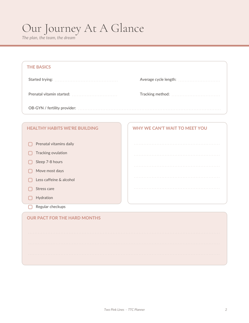Two Pink Lines — Trying-to-Conceive Planner