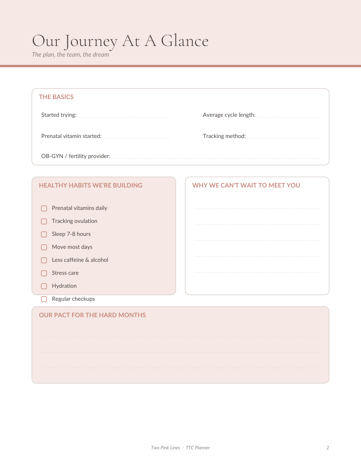 Two Pink Lines — Trying-to-Conceive Planner