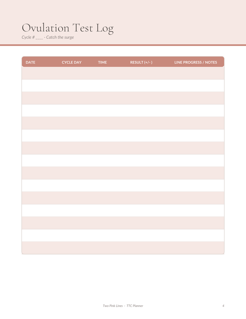 Two Pink Lines — Trying-to-Conceive Planner