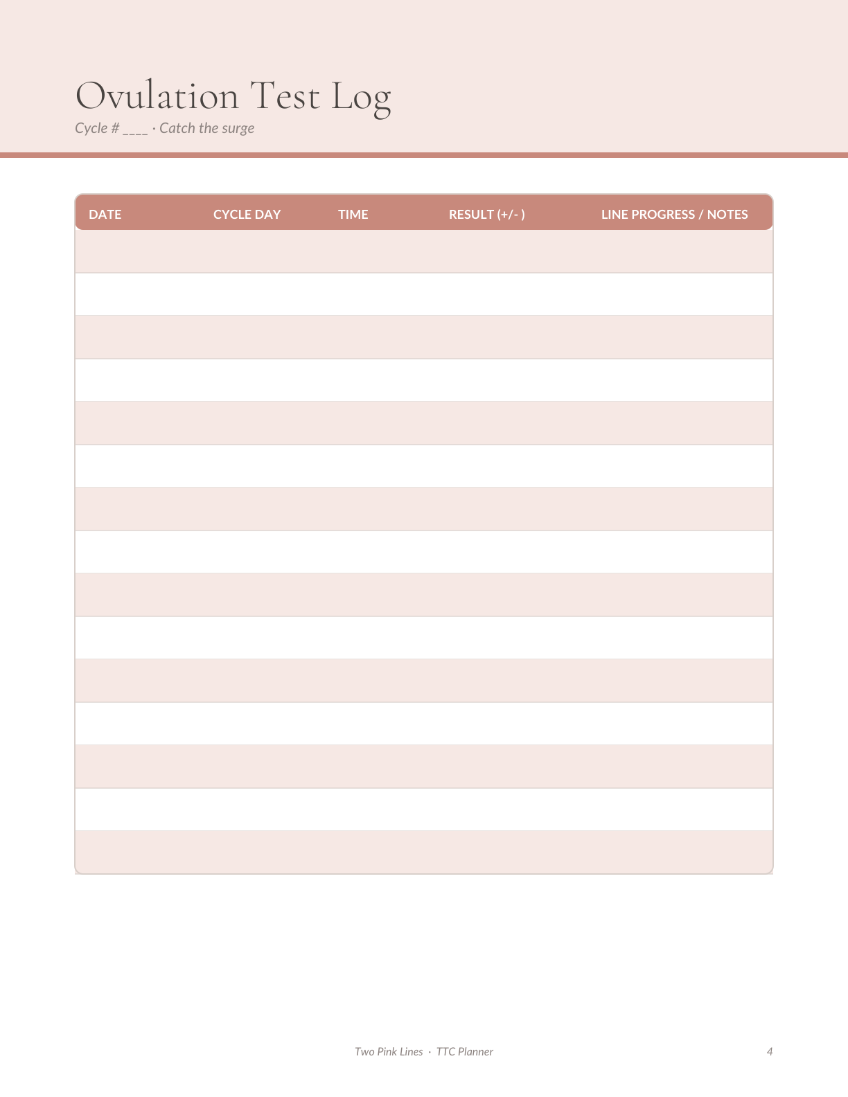 Two Pink Lines — Trying-to-Conceive Planner